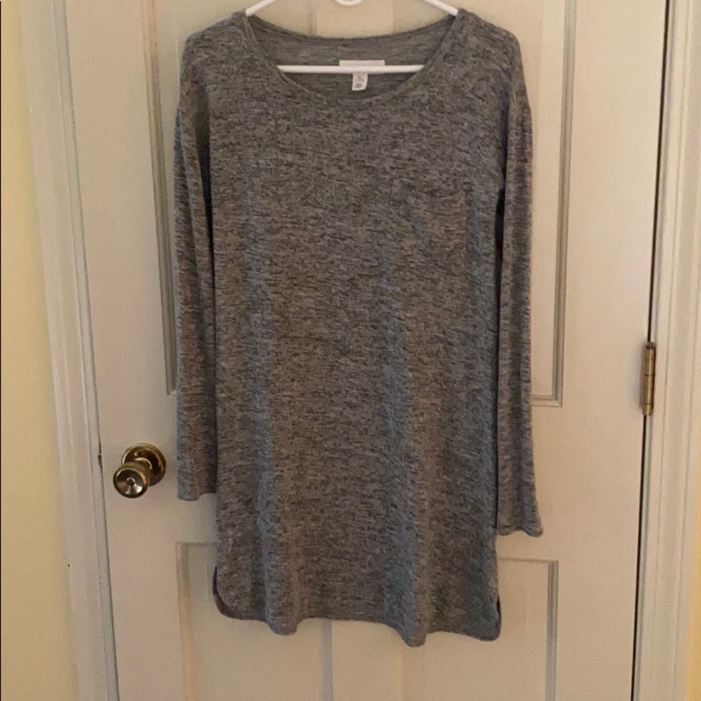 Grey and black sweater dress